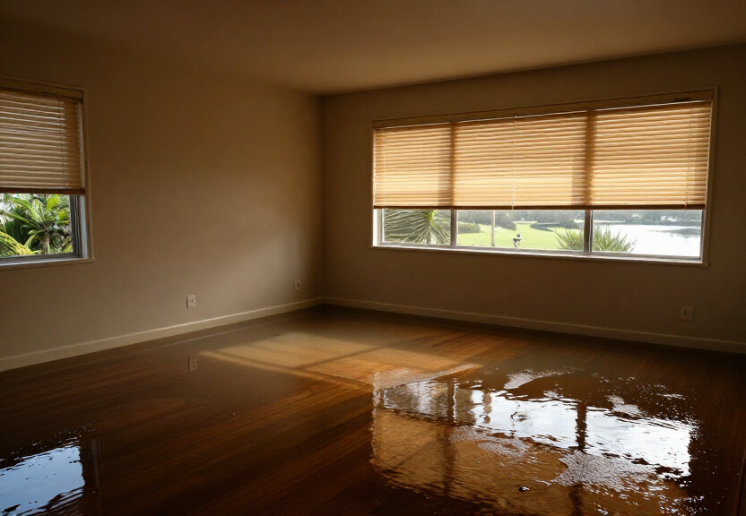 Water-damaged basement in Winston Hills before drying